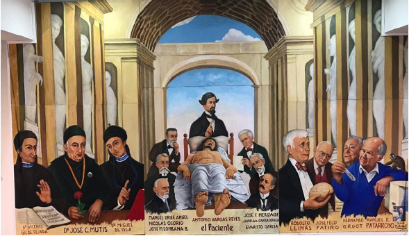 Figura 1. Mural: Homenaje a la Medicina Nacional