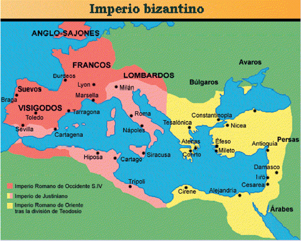 Figura 1. Imperio Bizantino en la época de Justiniano.