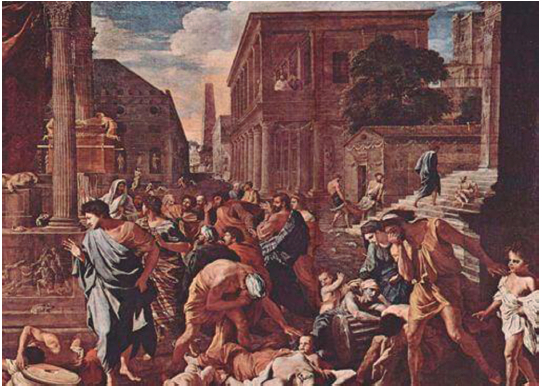 Figura 2. Nicolás Poussin. La peste de Azoth, lienzo del siglo XVII.