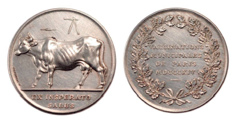 Figura 7 (a y b). Medalla en plata, acuñada en Francia entre 1842 y 1845. (32,71 mm y 12,80 g).