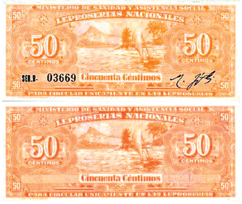Figura 17. Billete de 50 céntimos de Venezuela, uso
