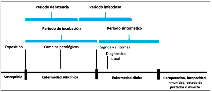 Figura 2. Historia natural de una enfermedad transmisible.