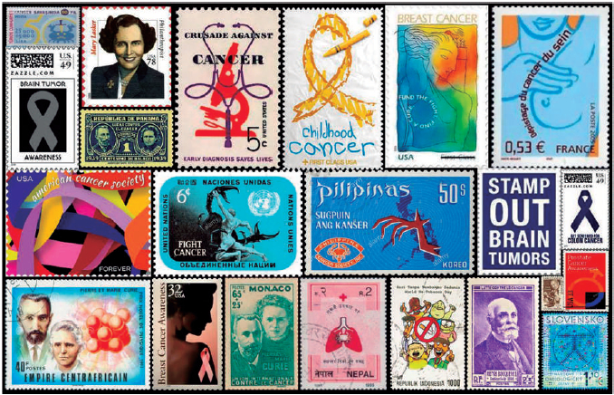 Figura 4. Sellos postales conmemorativos de múltiples países donde se hace conmemoración al activismo contra el