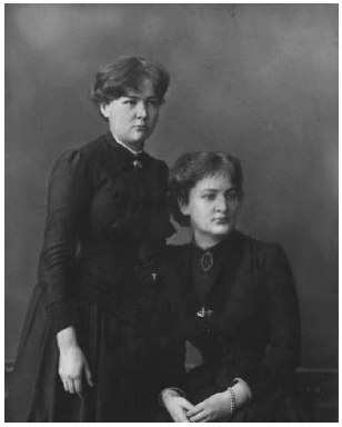 Figura 3. Marya Sklodowska y su hermana Bronislawa en 1886 (Fuente Musée Curie; coll. ACJC / Cote MCP42).