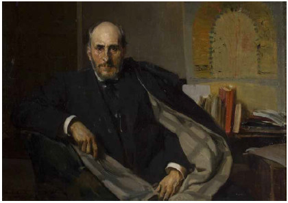 Figura 1. Santiago Ramón y Cajal (Joaquín Sorolla. Óleo sobre lienzo, 35,6 x 50 cm, 1906).