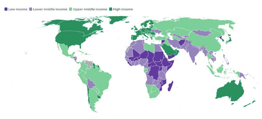 The world by income and region (The World Bank Atlas, 2022).