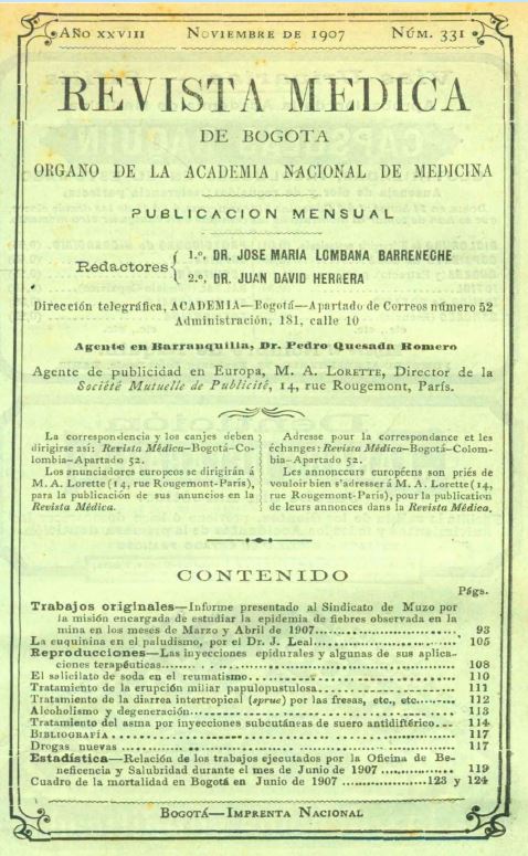 					Ver Vol. 28 Núm. 331 (1907): Revista Médica de Bogotá. Año XXVIII. Noviembre de 1907. Núm. 331
				