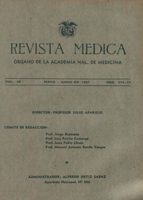 					Ver Vol. 48 Núm. 572-573 (1947): Revista Médica. Mayo y Junio de 1947 - V48 Núm. 572-573
				