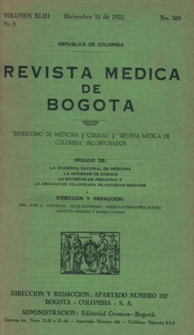 					Ver Vol. 43 Núm. 508 (1933): Revista Médica de Bogotá. Año XLIII. Diciembre de 1933. Núm. 508
				
