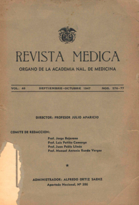 					Ver Vol. 48 Núm. 576-577 (1947): Revista Médica. Septiembre y Octubre de 1947 - V48 Núm. 576-577
				