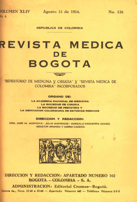 					Ver Vol. 44 Núm. 516 (1934): Revista Médica de Bogotá. Año XLIV. Mayo de 1934. Núm. 516
				