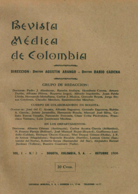 					Ver Vol. 1 Núm. 3 (1930): Revista Médica de Colombia. 1930 - V1 No. 3
				