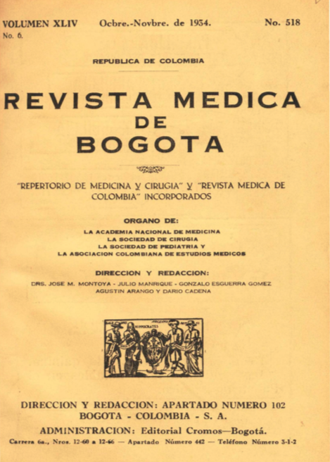 					Ver Vol. 44 Núm. 518 (1934): Revista Médica de Bogotá. Año XLIV. Octubre a Noviembre de 1934. Núm. 518
				