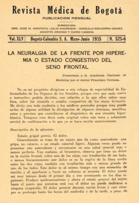 					Ver Vol. 45 Núm. 525-526 (1935): Revista Médica de Bogotá. Año XLV. Mayo a Junio de 1935. Núm. 525-526
				