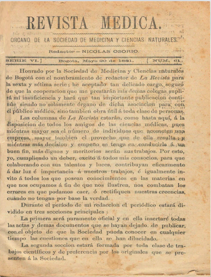 					Ver Vol. 6 Núm. 61 (1881): Revista Médica. Serie 6. Mayo de 1881. Núm. 61
				