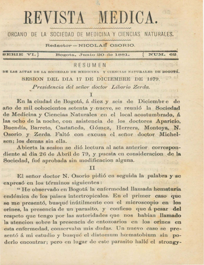 					Ver Vol. 6 Núm. 62 (1881): Revista Médica. Serie 6. Junio de 1881. Núm. 62
				