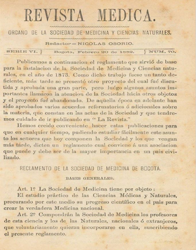 					Ver Vol. 6 Núm. 70 (1882): Revista Médica. Serie 6. Febrero de 1882. Núm. 70
				