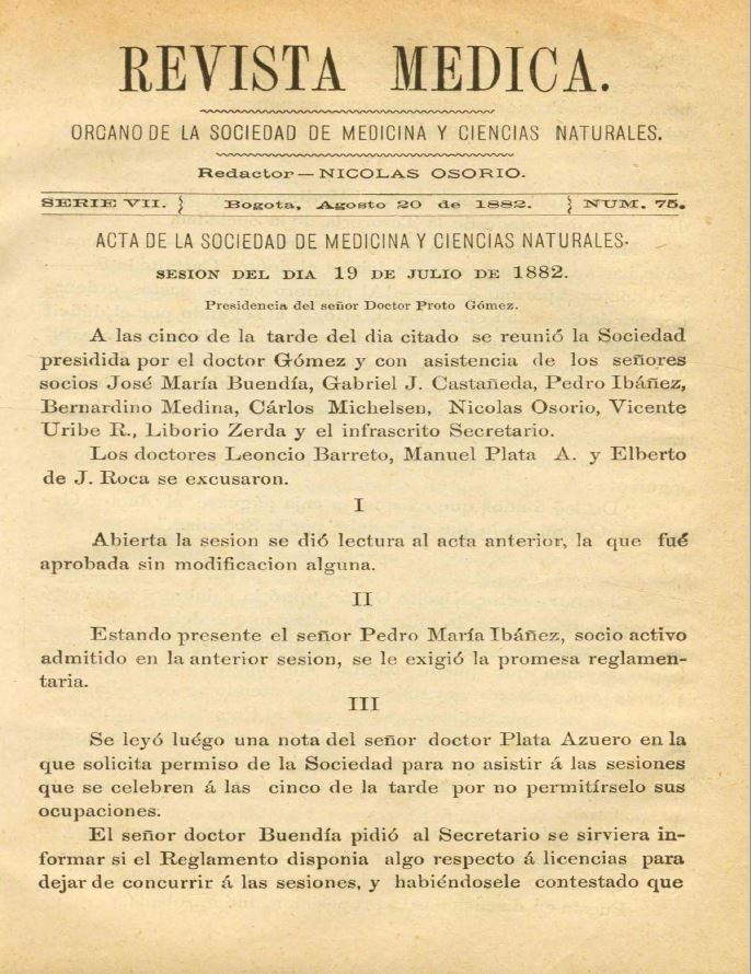 					Ver Vol. 7 Núm. 75 (1882): Revista Médica. Serie 7. Agosto de 1882. Núm. 75
				