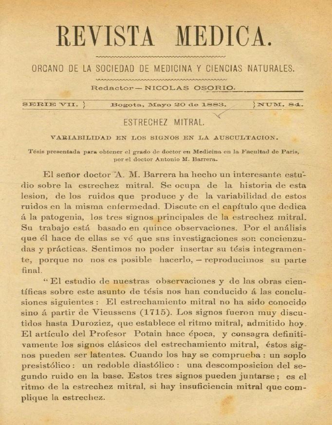 					Ver Vol. 7 Núm. 84 (1883): Revista Médica. Serie 7. Mayo de 1883. Núm. 84
				