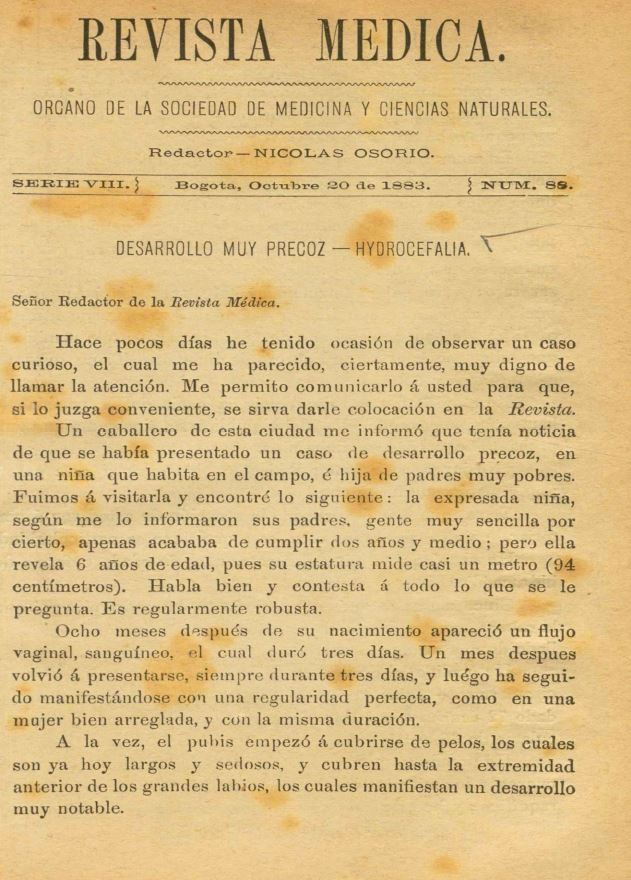 					Ver Vol. 8 Núm. 88 (1883): Revista Médica. Serie 8. Octubre de 1883. Núm. 88
				