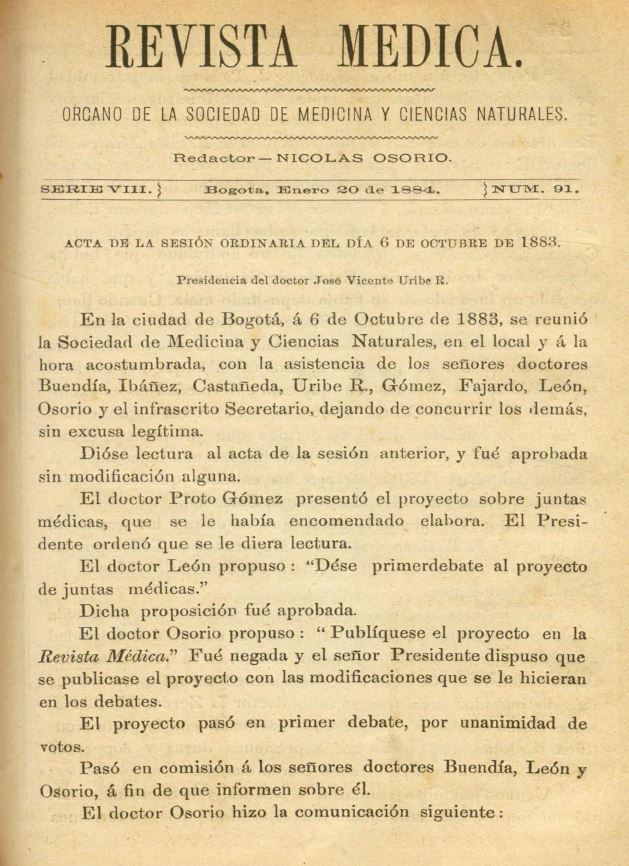 					Ver Vol. 8 Núm. 91 (1884): Revista Médica. Serie 8. Enero de 1884. Núm. 91
				