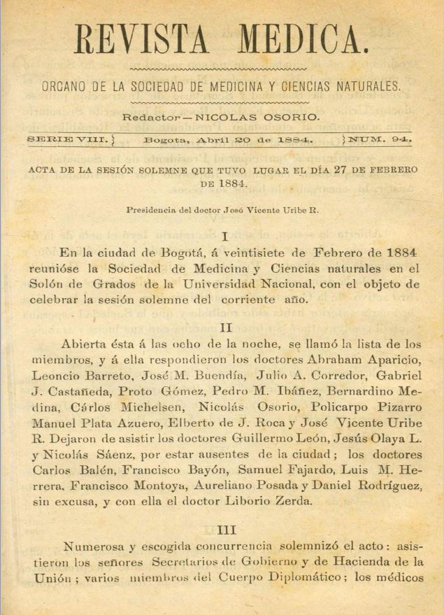 					Ver Vol. 8 Núm. 94 (1884): Revista Médica. Serie 8. Abril de 1884. Núm. 94
				