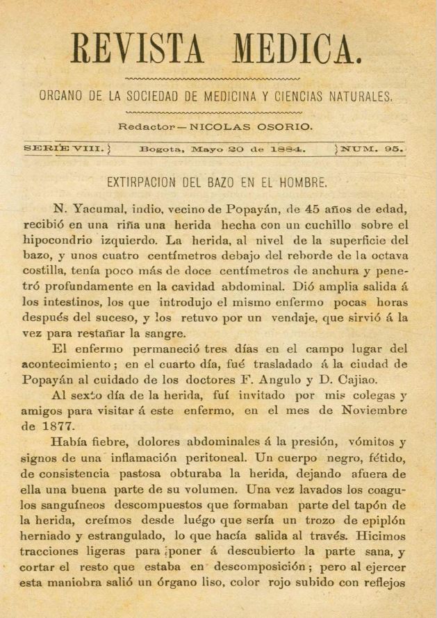 					Ver Vol. 8 Núm. 95 (1884): Revista Médica. Serie 8. Mayo de 1884. Núm. 95
				
