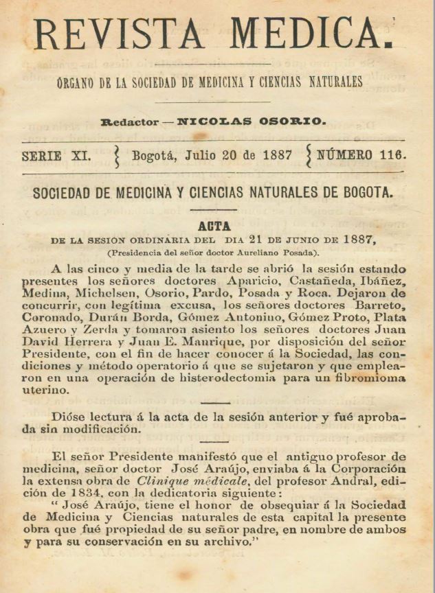 					Ver Vol. 11 Núm. 116 (1887): Revista Médica. Serie 11. Julio de 1887. Núm. 116
				