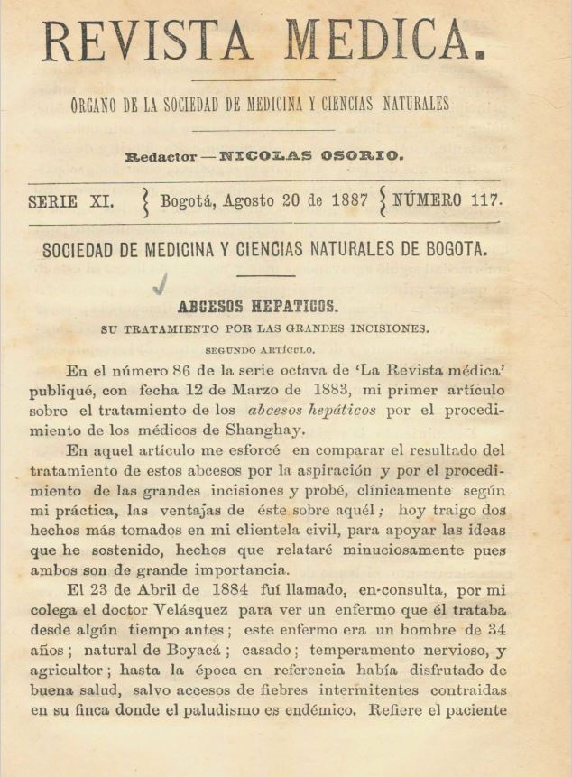 					Ver Vol. 11 Núm. 117 (1887): Revista Médica. Serie 11. Agosto de 1887. Núm. 117
				