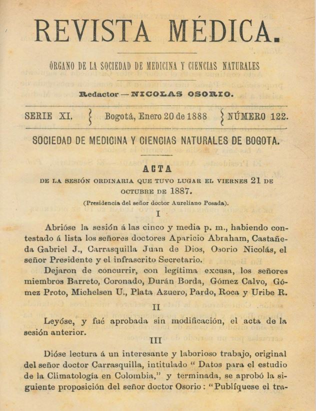 					Ver Vol. 11 Núm. 122 (1888): Revista Médica. Serie 11. Enero de 1888. Núm. 122
				