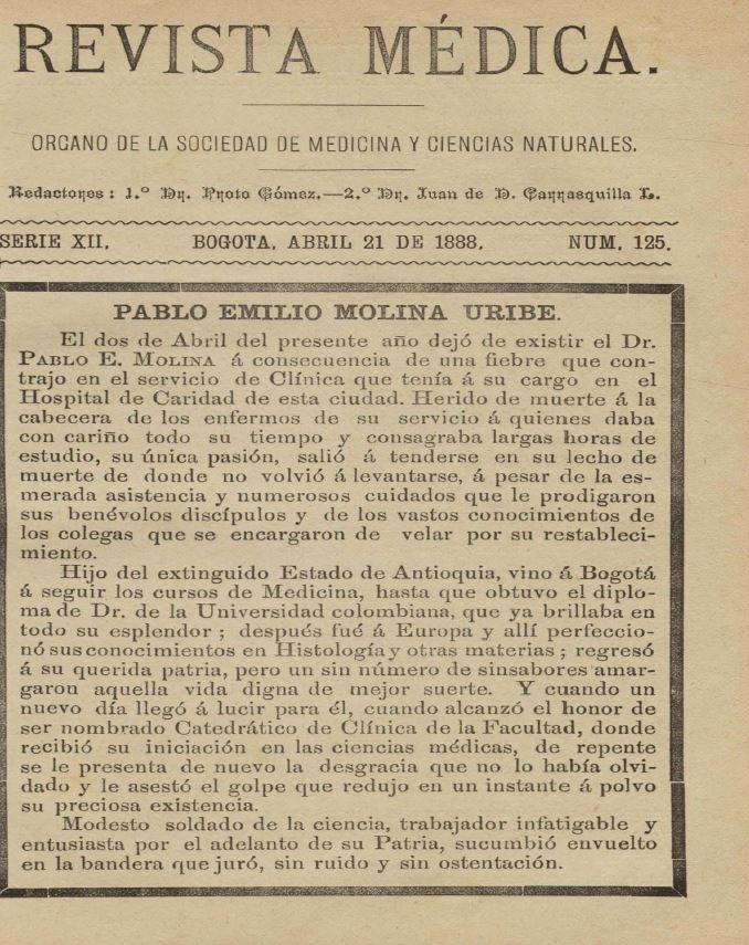 					Ver Vol. 12 Núm. 125 (1888): Revista Médica. Serie 12. Abril de 1888. Núm. 125
				