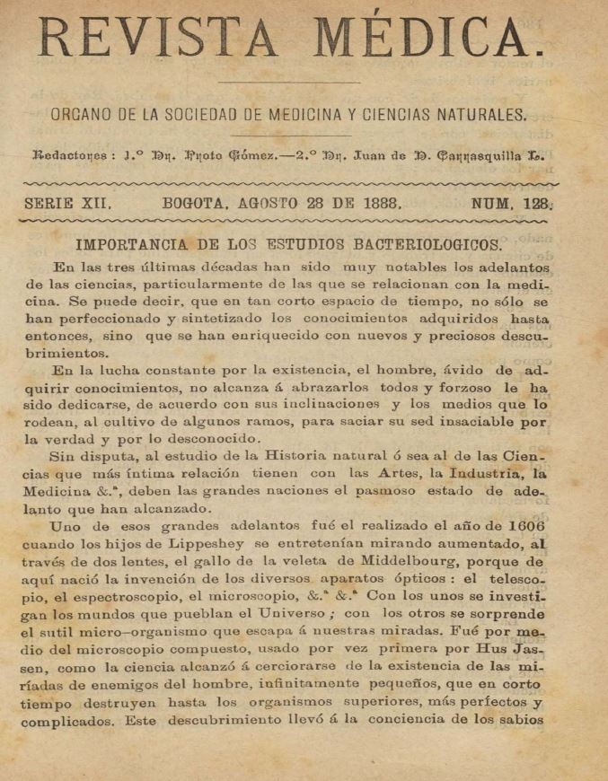 					Ver Vol. 12 Núm. 128 (1888): Revista Médica. Serie 12. Agosto de 1888. Núm. 128
				