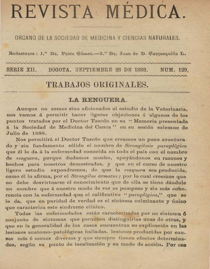 					Ver Vol. 12 Núm. 129 (1888): Revista Médica. Serie 12. Septiembre de 1888. Núm. 129
				