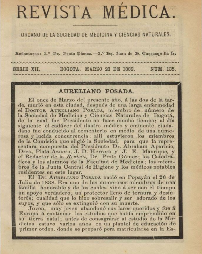 					Ver Vol. 12 Núm. 135 (1889): Revista Médica. Serie 12. Marzo de 1889. Núm. 135
				
