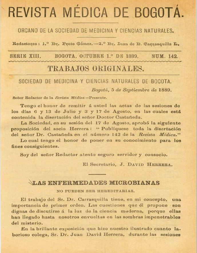 					Ver Vol. 13 Núm. 142 (1889): Revista Médica de Bogotá. Serie 13. Septiembre de 1889. Núm. 142
				