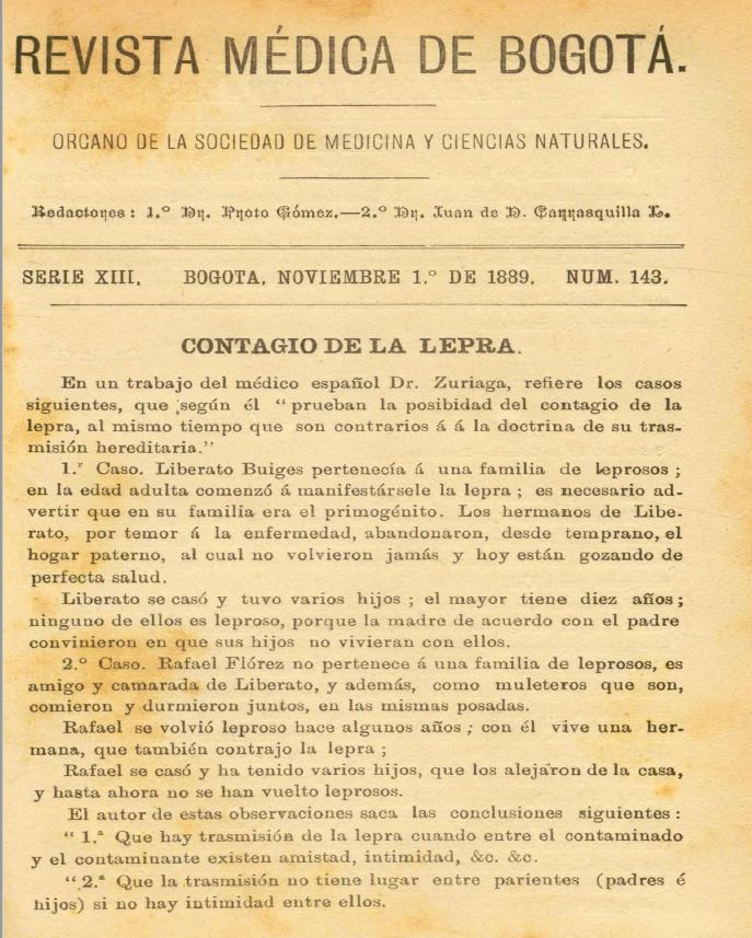 					Ver Vol. 13 Núm. 143 (1889): Revista Médica de Bogotá. Serie 13. Noviembre de 1889. Núm. 143
				