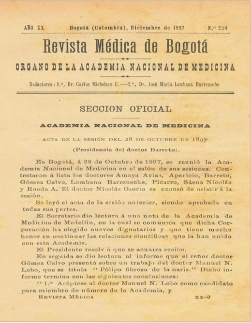 					Ver Vol. 20 Núm. 224 (1897): Revista Médica de Bogotá. Serie 20. Diciembre de 1897. Núm. 224
				