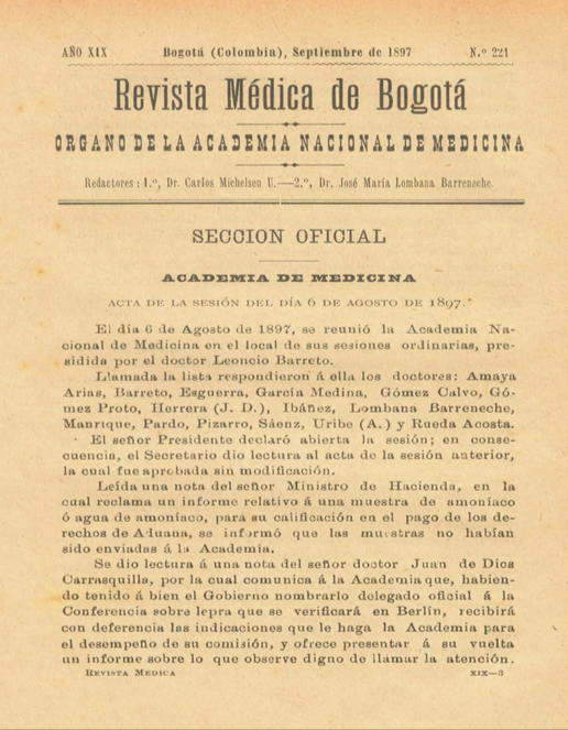 					Ver Vol. 19 Núm. 221 (1897): Revista Médica de Bogotá. Serie 19. Septiembre de 1897. Núm. 221
				