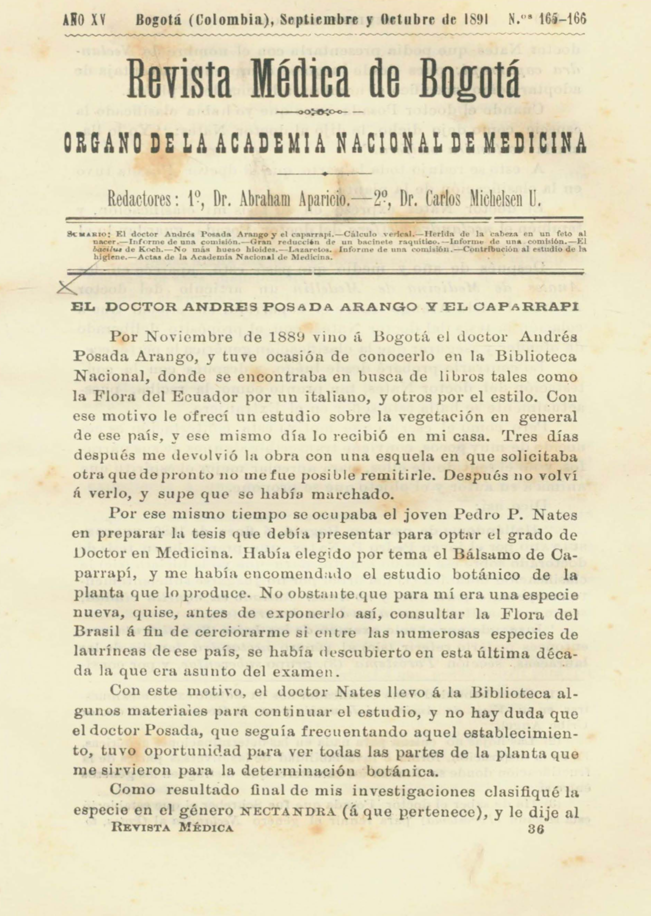 					Ver Vol. 15 Núm. 165-166 (1891): Revista Médica de Bogotá. Serie 15. Septiembre - Octubre de 1891. Núm. 165-166
				