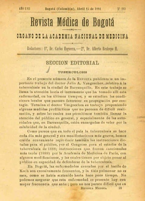 					Ver Vol. 17 Núm. 193 (1894): Revista Médica de Bogotá. Serie 17. Abril de 1894. Núm. 193
				