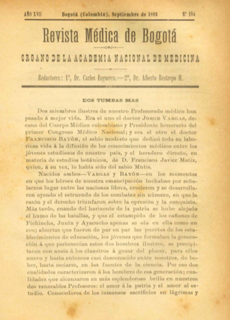 					Ver Vol. 17 Núm. 184 (1893): Revista Médica de Bogotá. Serie 17. Septiembre de 1893. Núm. 184
				