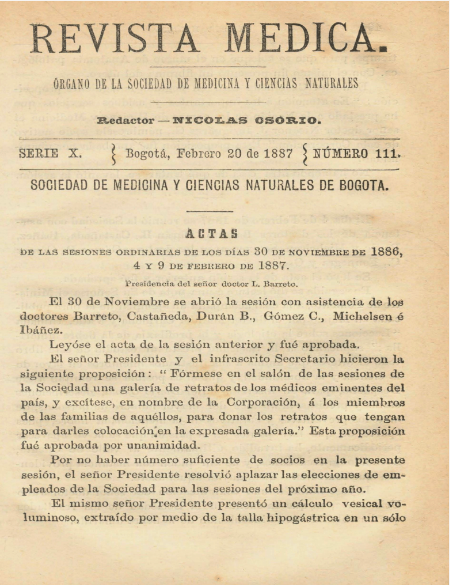 					Ver Vol. 10 Núm. 111 (1887): Revista Médica. Serie 10. Febrero de 1887. Núm. 111
				