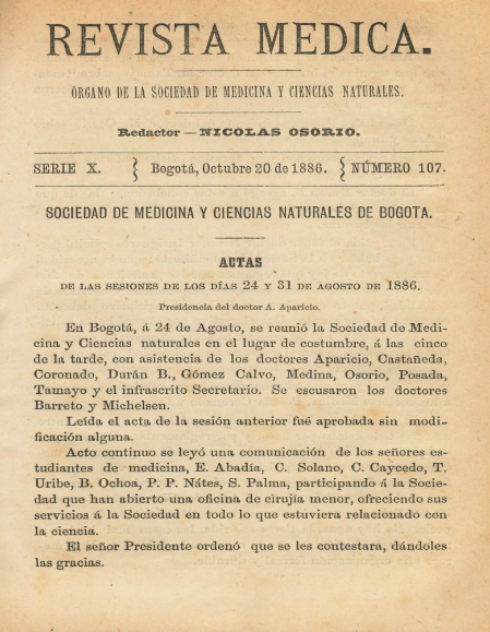 					Ver Vol. 10 Núm. 107 (1886): Revista Médica. Serie 10. Octubre de 1886. Núm. 107
				