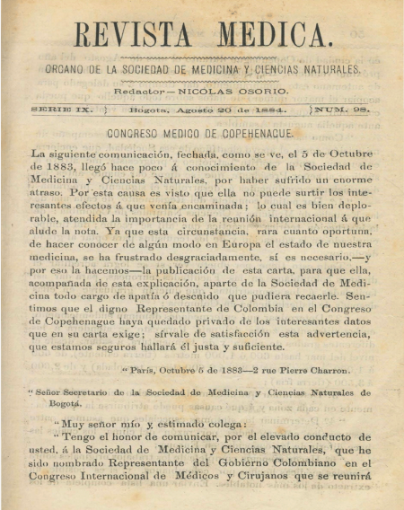 					Ver Vol. 9 Núm. 98 (1884): Revista Médica. Serie 09. Agosto de 1884. Núm. 98
				