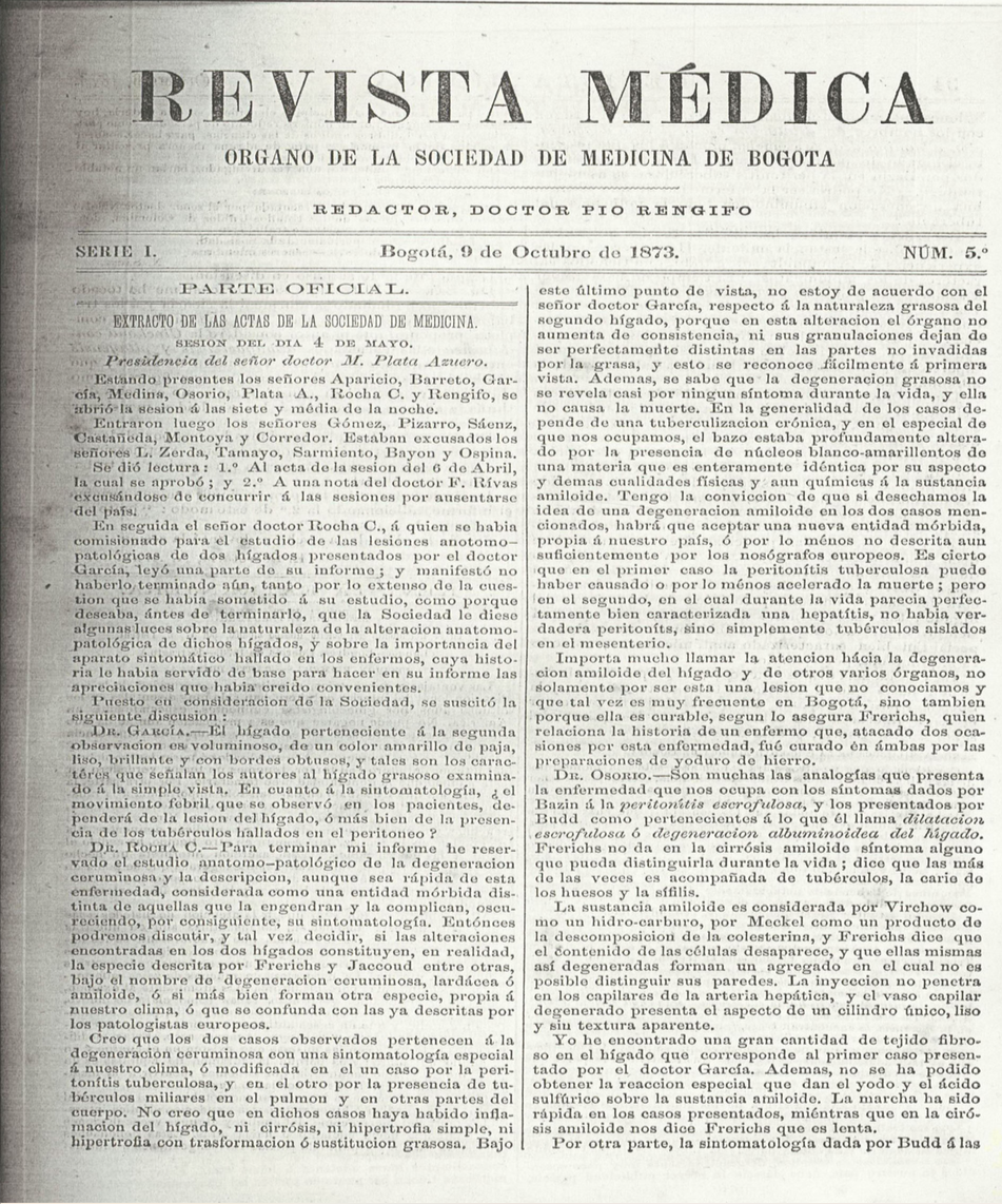 					Ver Vol. 1 Núm. 5 (1873): Revista Médica. Serie 1. Octubre de 1873. Núm. 5
				