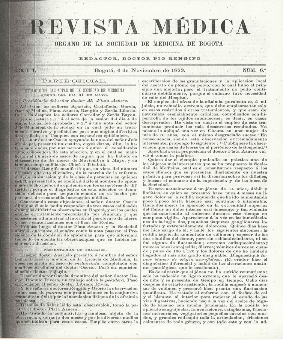 					Ver Vol. 1 Núm. 6 (1873): Revista Médica de Bogotá. Serie 01. Enero de 1873. Núm.06
				
