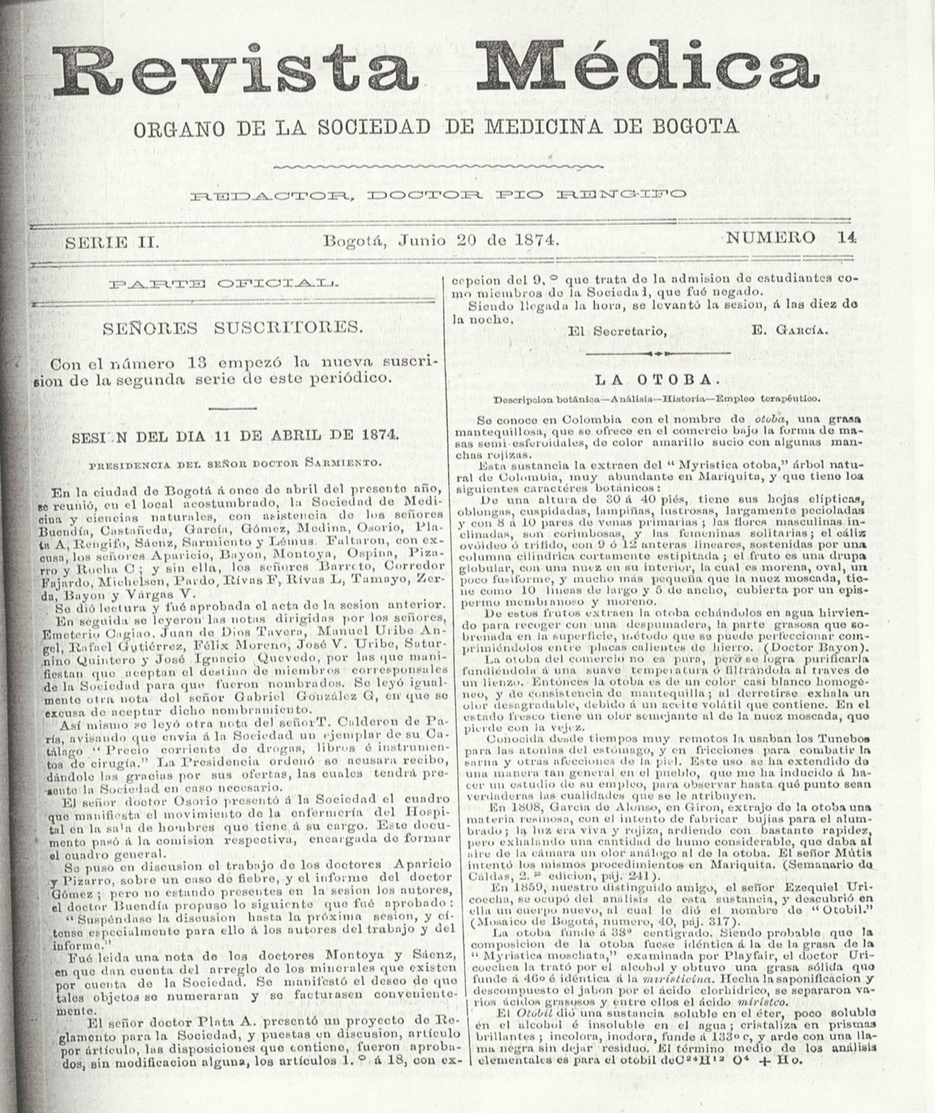 					Ver Vol. 2 Núm. 14 (1874): Revista Médica de Bogotá. Serie 02. Enero de 1874. Núm. 14
				