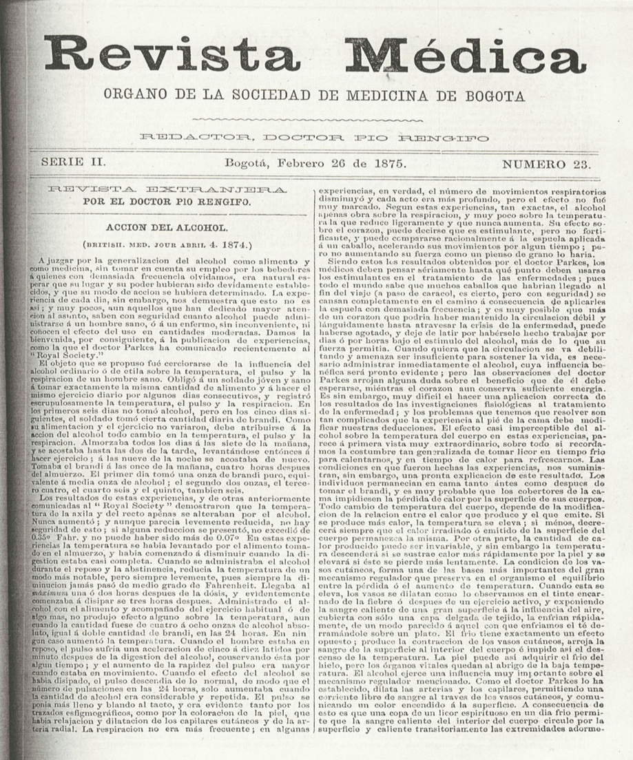 					Ver Vol. 2 Núm. 23 (1875): Revista Médica de Bogotá. Serie 2. Enero de 1875. Núm. 23
				