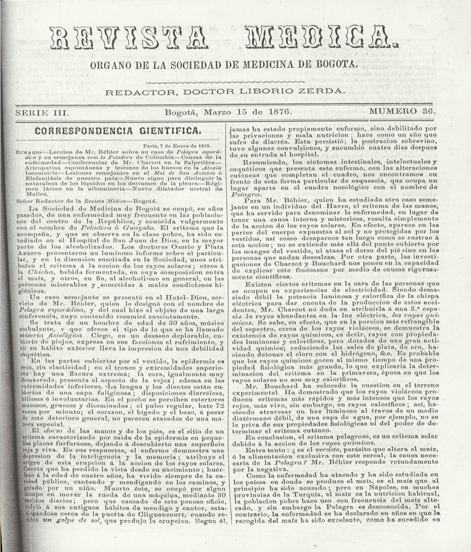 					Ver Vol. 3 Núm. 36 (1876): Revista Médica de Bogotá. Serie 3. Enero de 1876. Núm. 36
				