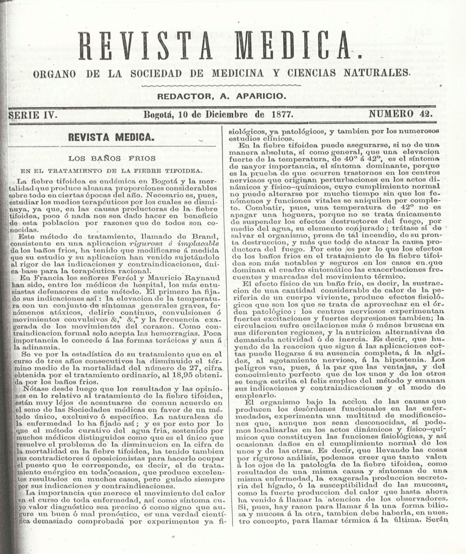 					Ver Vol. 4 Núm. 42 (1877): Revista Médica de Bogotá. Serie 4. Enero de 1877. Núm. 42
				